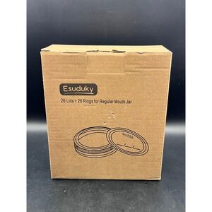 Esuduky 20‎ Regular Mouth Mason Jar Lids Rings Canning Lids Set Never Used